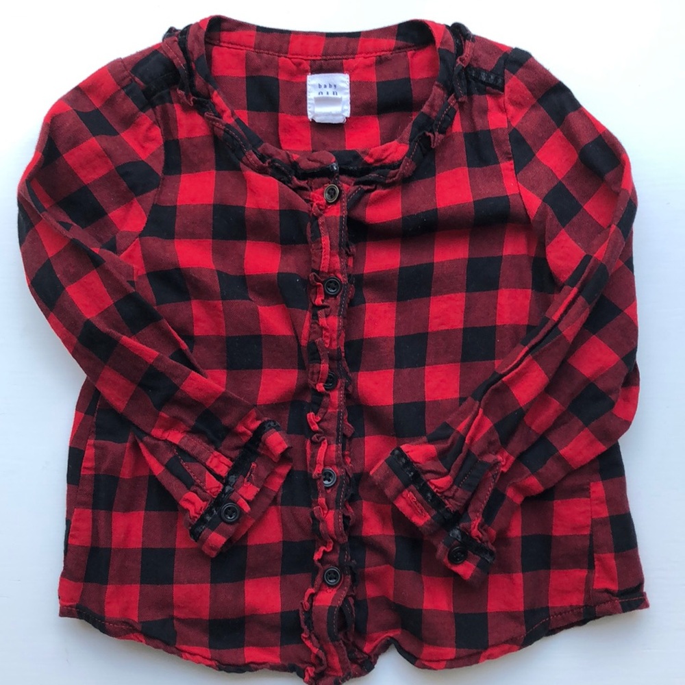 Baby GAP Buffalo Plaid Toddler Girl Top 2T
